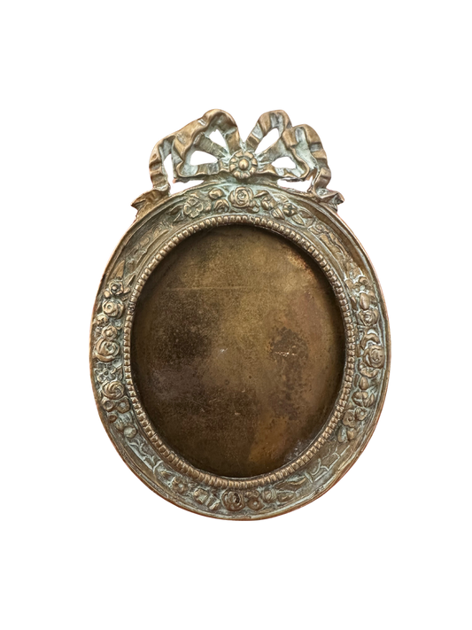 Late 19th C French Patinated Bronze Oval Picture Frame