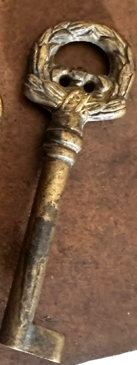 Antique French Key - Wreath Motif