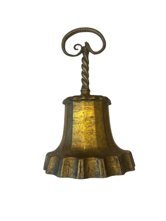 Antique Brass Serpent-Handled Doorstop