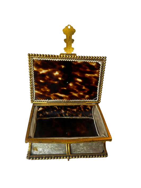 French Tortoiseshell and Mother-of-Pearl Mounted Book Form Box