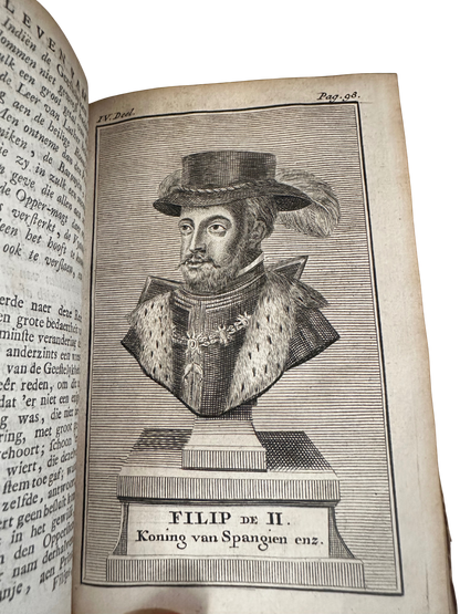 1738 Vellum-Bound Biography of Emperor Charles V (Complete 4-Volume Set)