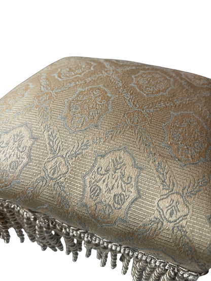 Vintage Upholstered Fringe Footstool