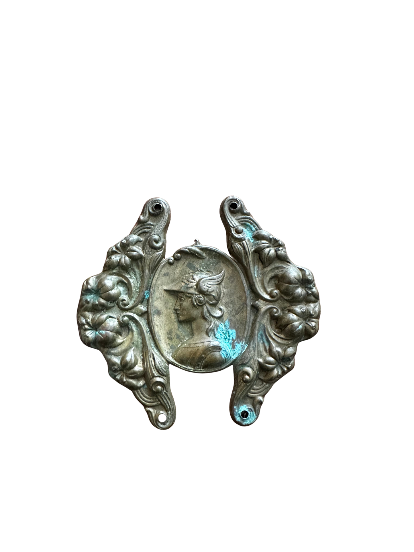 Antique Gilt Metal Classical Medallion Mounts with Mercury Profile