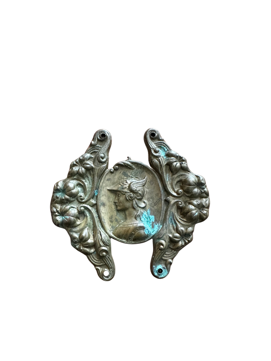 Antique Gilt Metal Classical Medallion Mounts with Mercury Profile