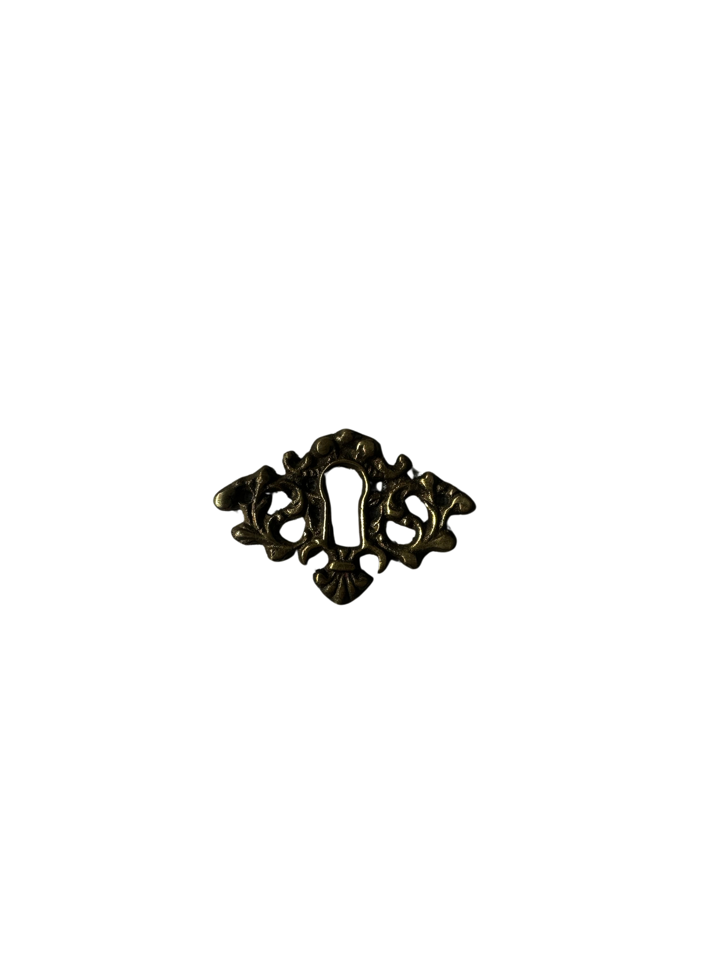 19th Century Rococo Style Brass Keyhole Escutcheon
