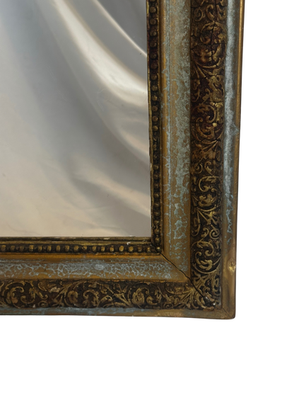 19th-Century French Giltwood Mirror with Carved Foliate Decoration
