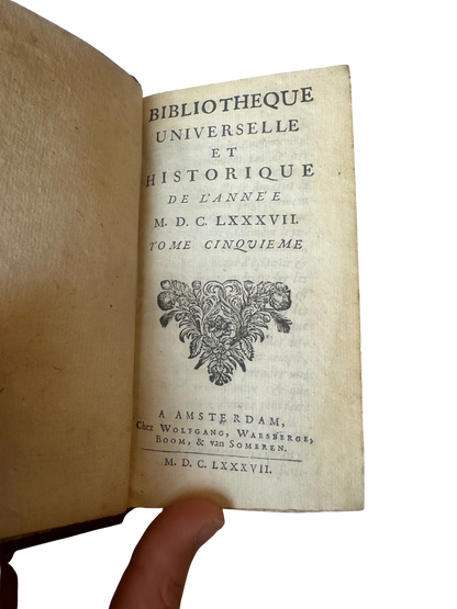 Late 17th Century Dutch Scholarly Volumes - Bibliotheque Universelle et Historique (1687), Three Volumes