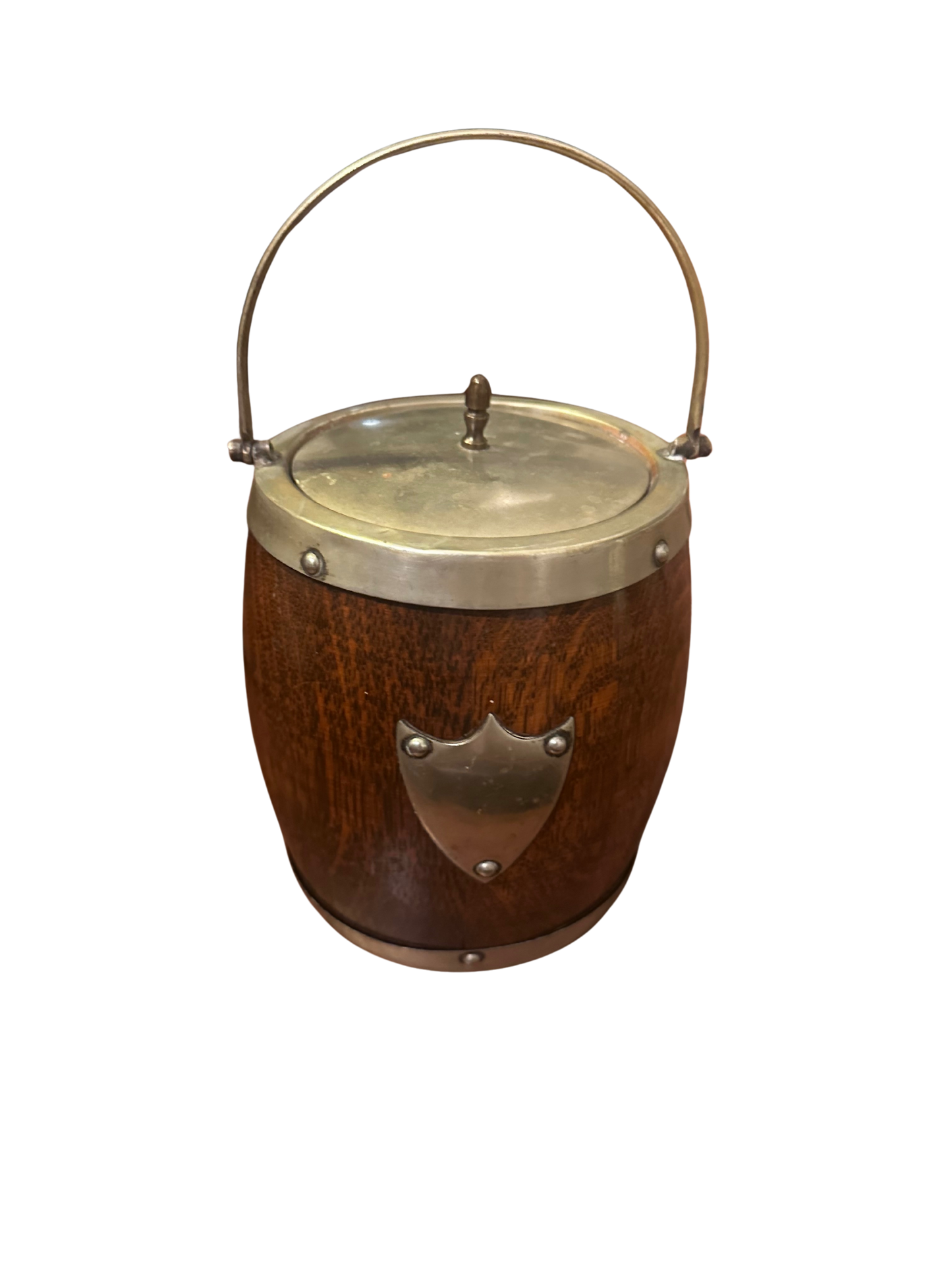 Antique Edwardian Wooden Biscuit Barrel