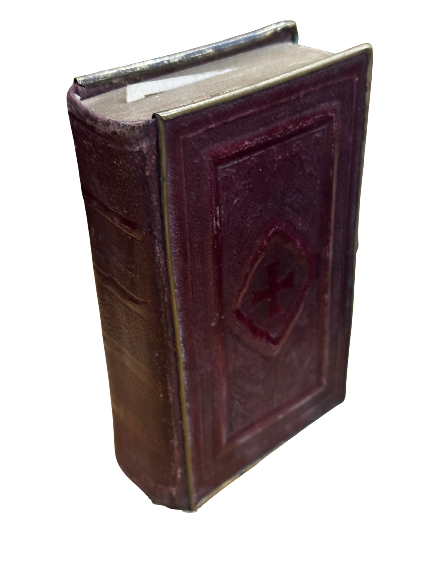 1911 Red Leather Paroissien Romain with Gilt Edges and Original Working Clasp