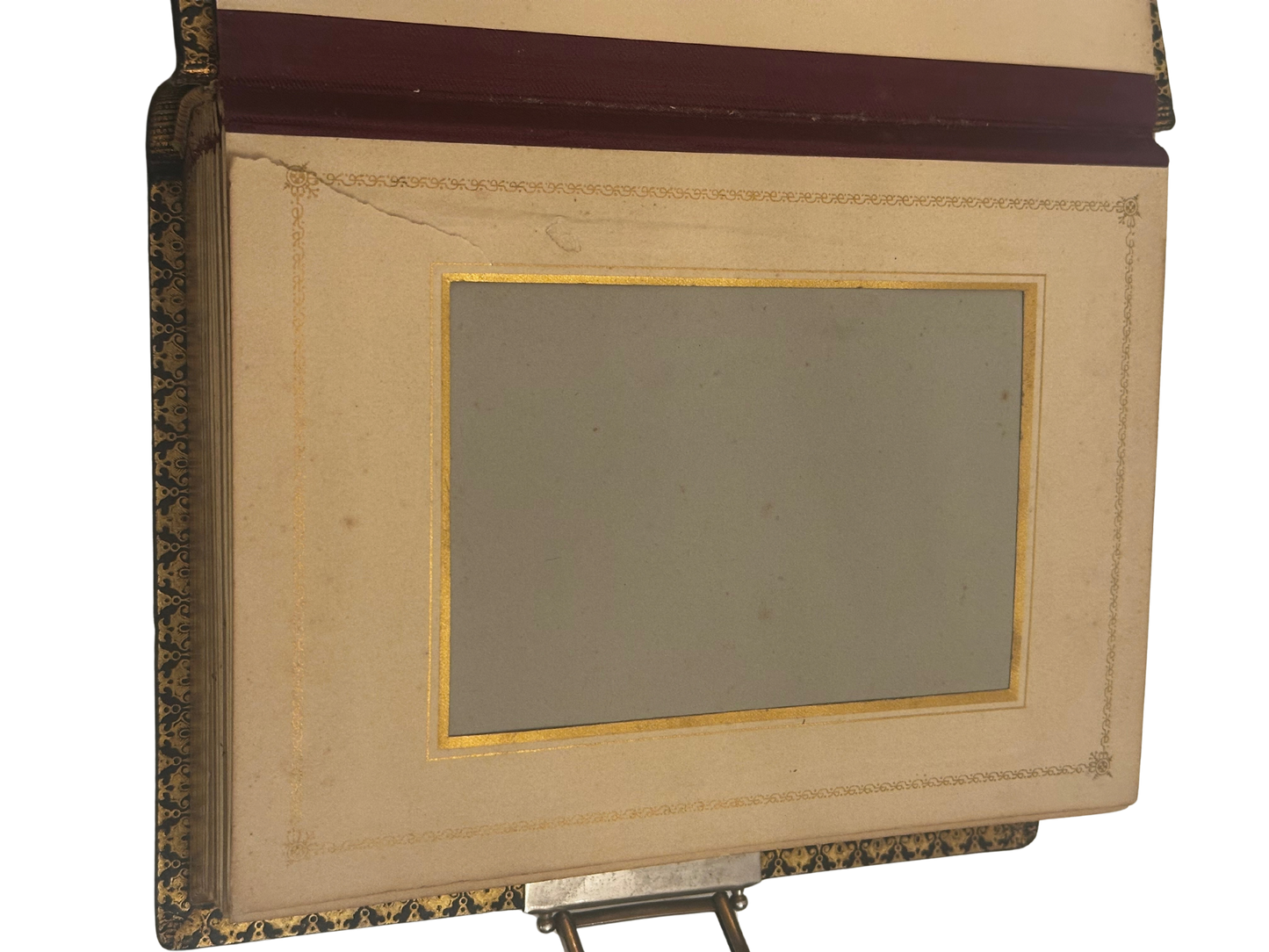 Victorian Leather Photographic Album with All Gilt Edges and Metal Clasp