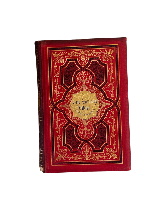 Antique Swedish Poetry Volume — Dikter by Carl Snoilsky (Femte Samlingen), Decorative Gilt Binding with Ex Libris