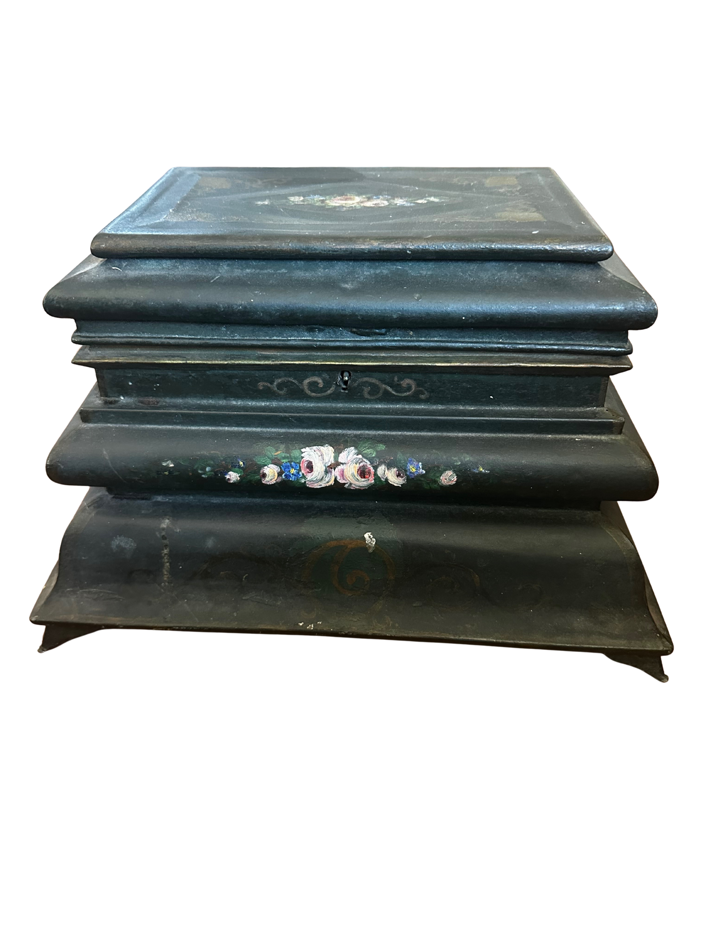 Late 19th to Early 20th C Victorian toleware document or valuables box