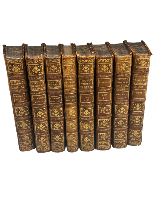 8 Volume Partial Set of Works by Georges-Louis Leclerc, Comte de Buffon (Quadrupeds, Mineralogy, General Theory)