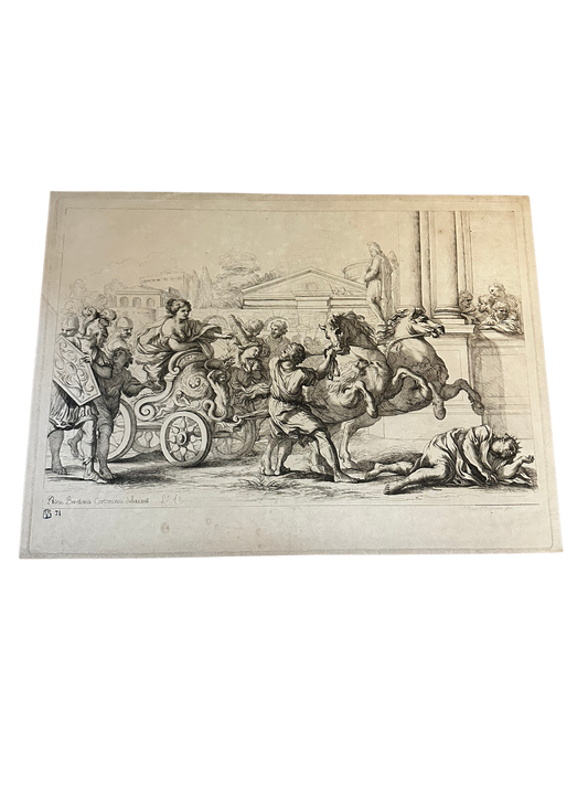 Old Master Engraving after Pietro da Cortona — Mythological Chariot Scene
