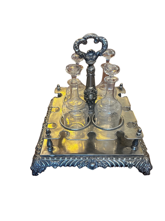 Silver Decanter and Cordial Serving Set (Armand Frenais)