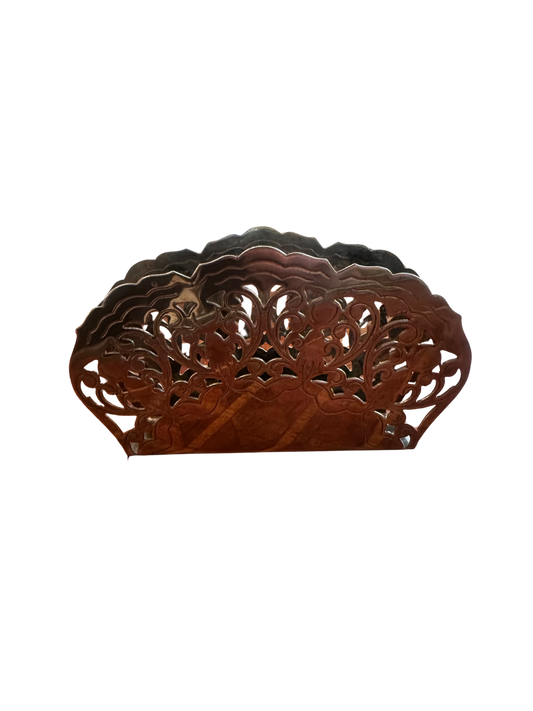 Danish Silverplate Pierced Letter / Napkin Holder