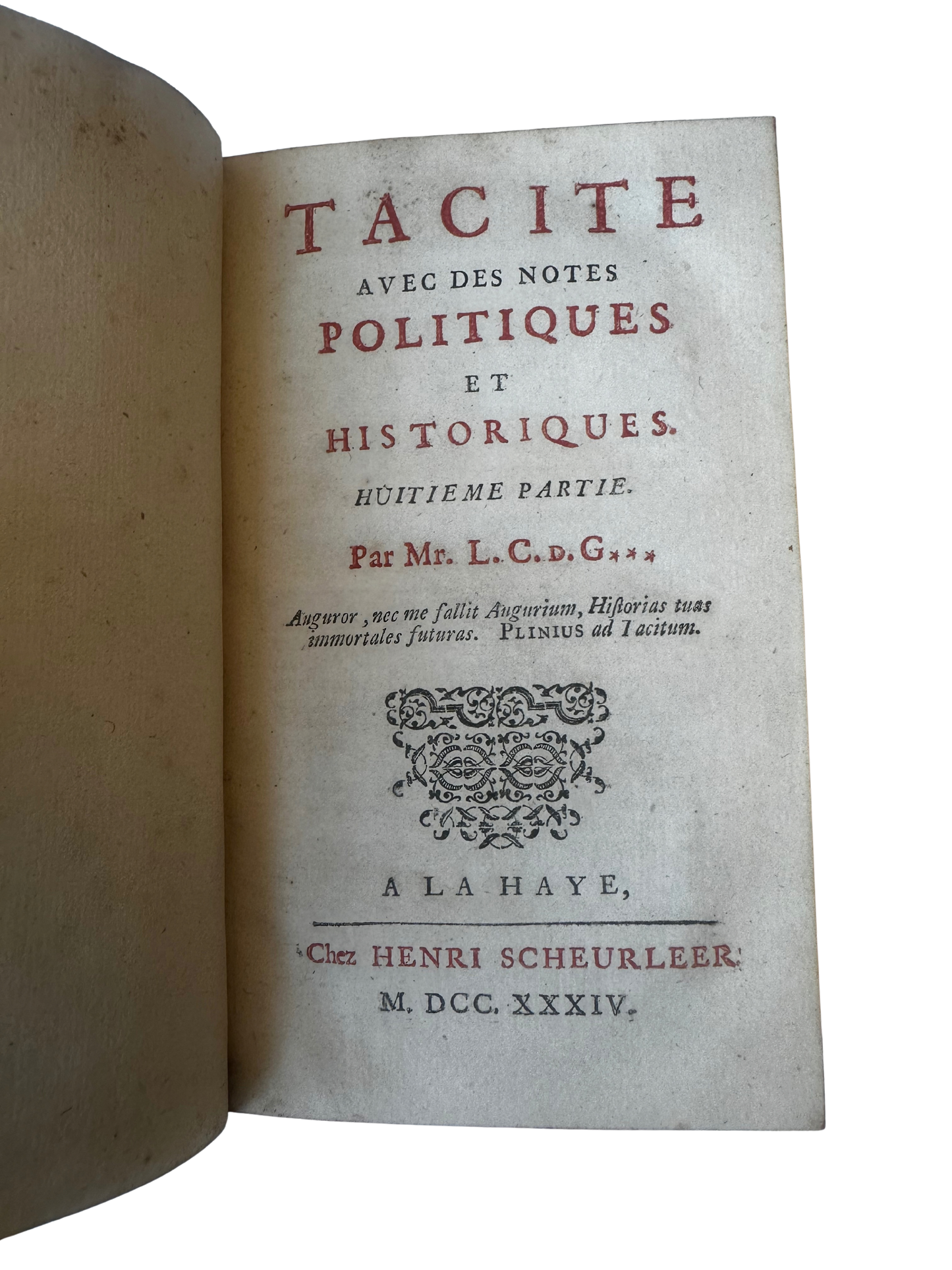 18th Century French Leather Bound Tacite - Annales (7 volumes; partial set)