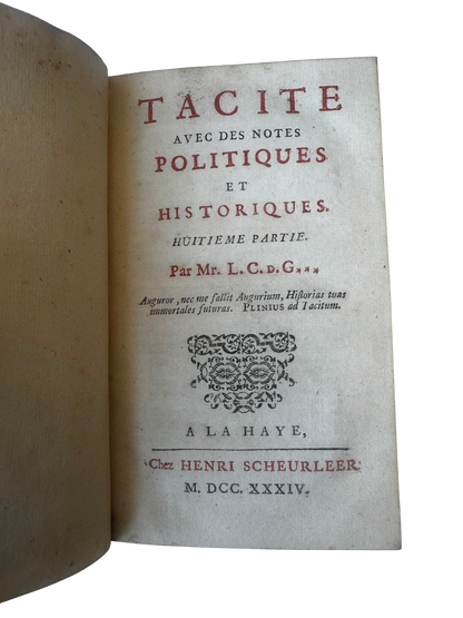 18th Century French Leather Bound Tacite - Annales (7 volumes; partial set)