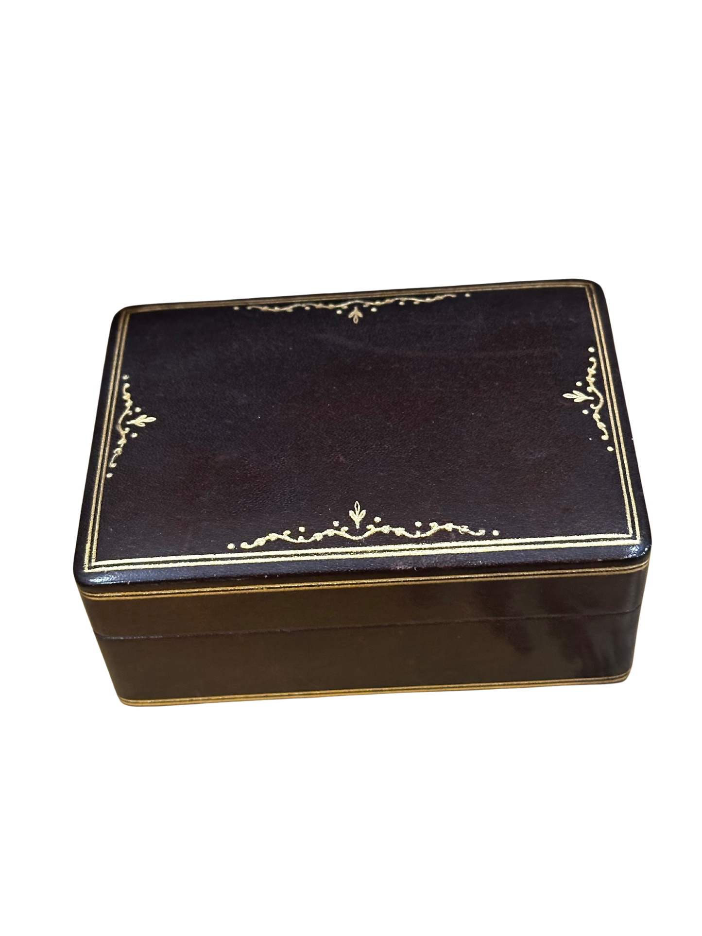 Mid-Century Brown Italian Leather Presentation Box