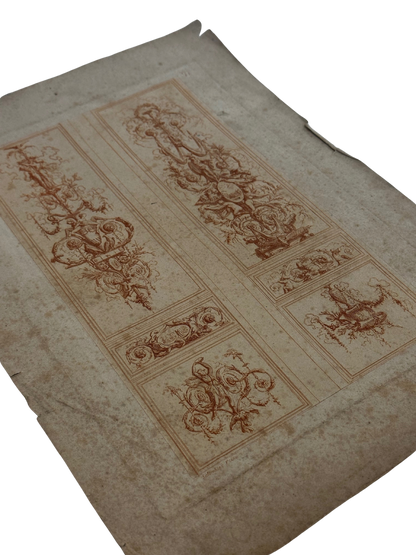 18th-Century French Ornamental Panel Engraving by Salembier