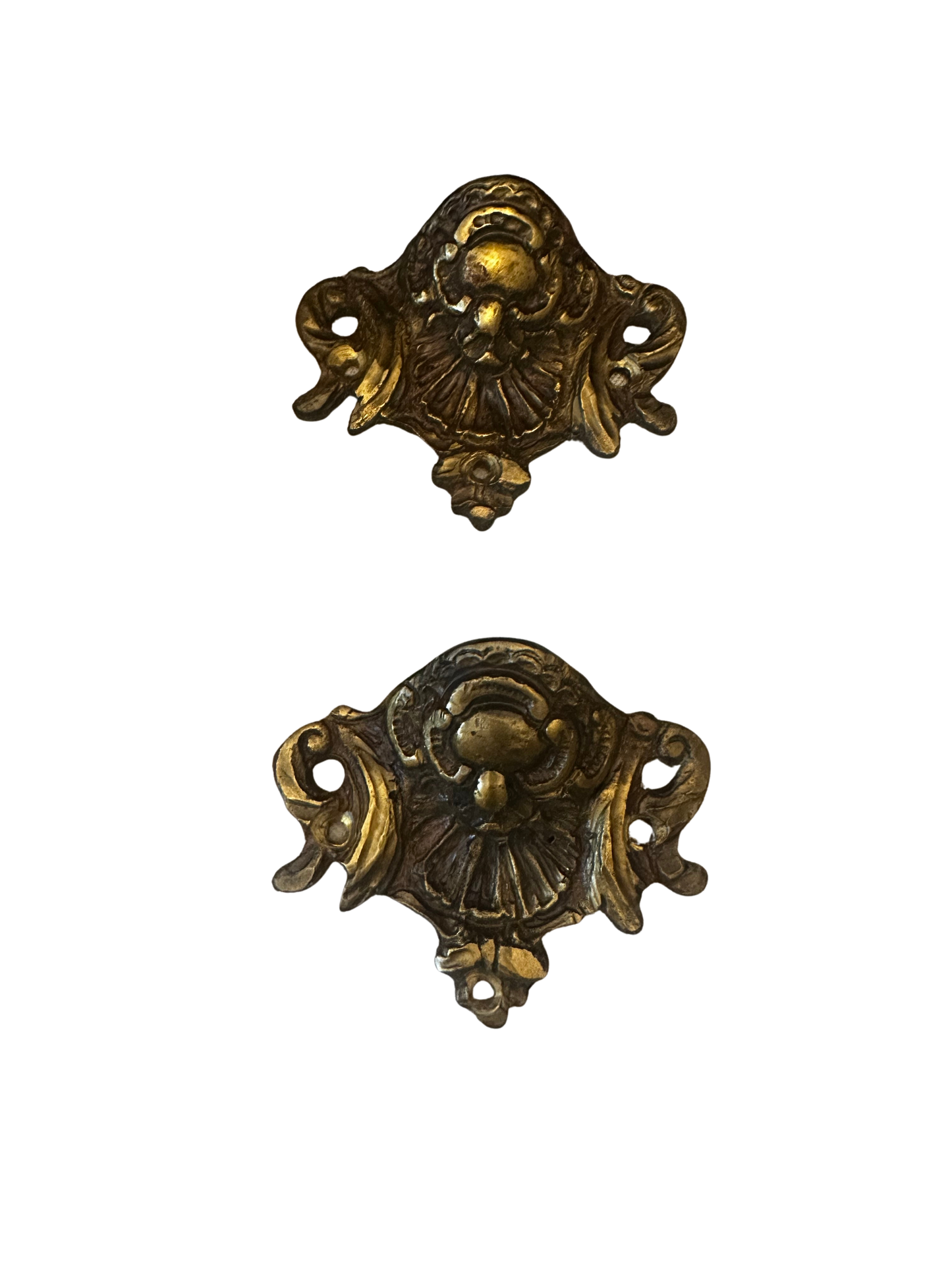 Pair of Antique French Rococo Gilt Bronze Furniture Mounts