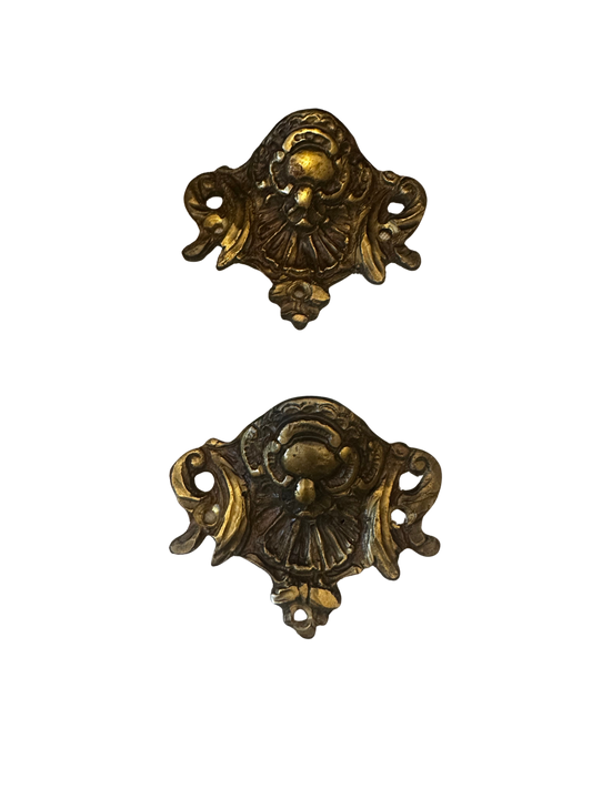 Pair of Antique French Rococo Gilt Bronze Furniture Mounts