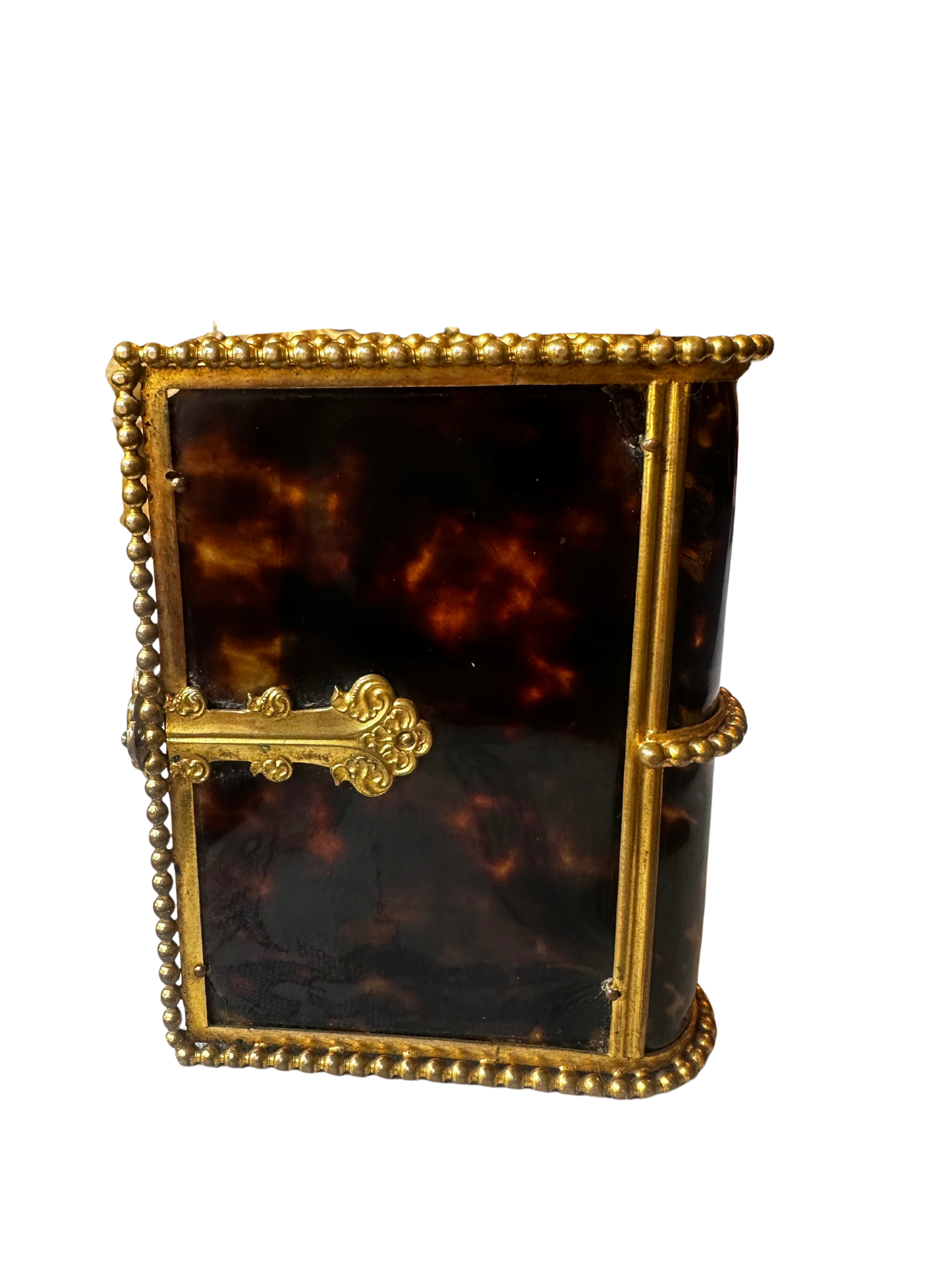 French Tortoiseshell and Mother-of-Pearl Mounted Book Form Box