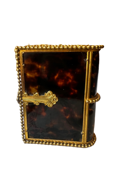 French Tortoiseshell and Mother-of-Pearl Mounted Book Form Box