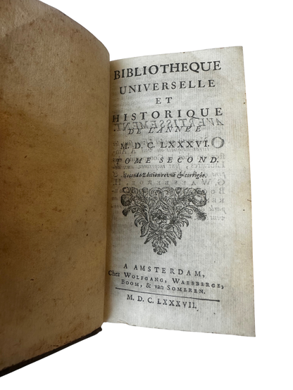 Late 17th Century Dutch Scholarly Volumes - Bibliotheque Universelle et Historique (1687), Three Volumes