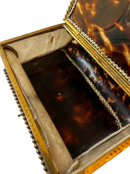 French Tortoiseshell and Mother-of-Pearl Mounted Book Form Box
