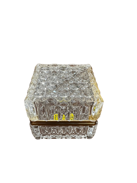 Small Baccarat Style Button Jewelry Casket (Internal Crack Visible)
