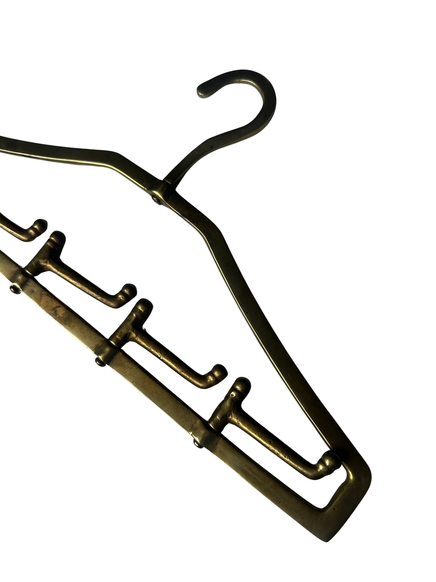 Vintage Brass Valet Tie and Belt Hanger
