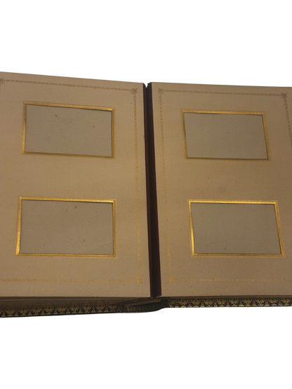 Victorian Leather Photographic Album with All Gilt Edges and Metal Clasp
