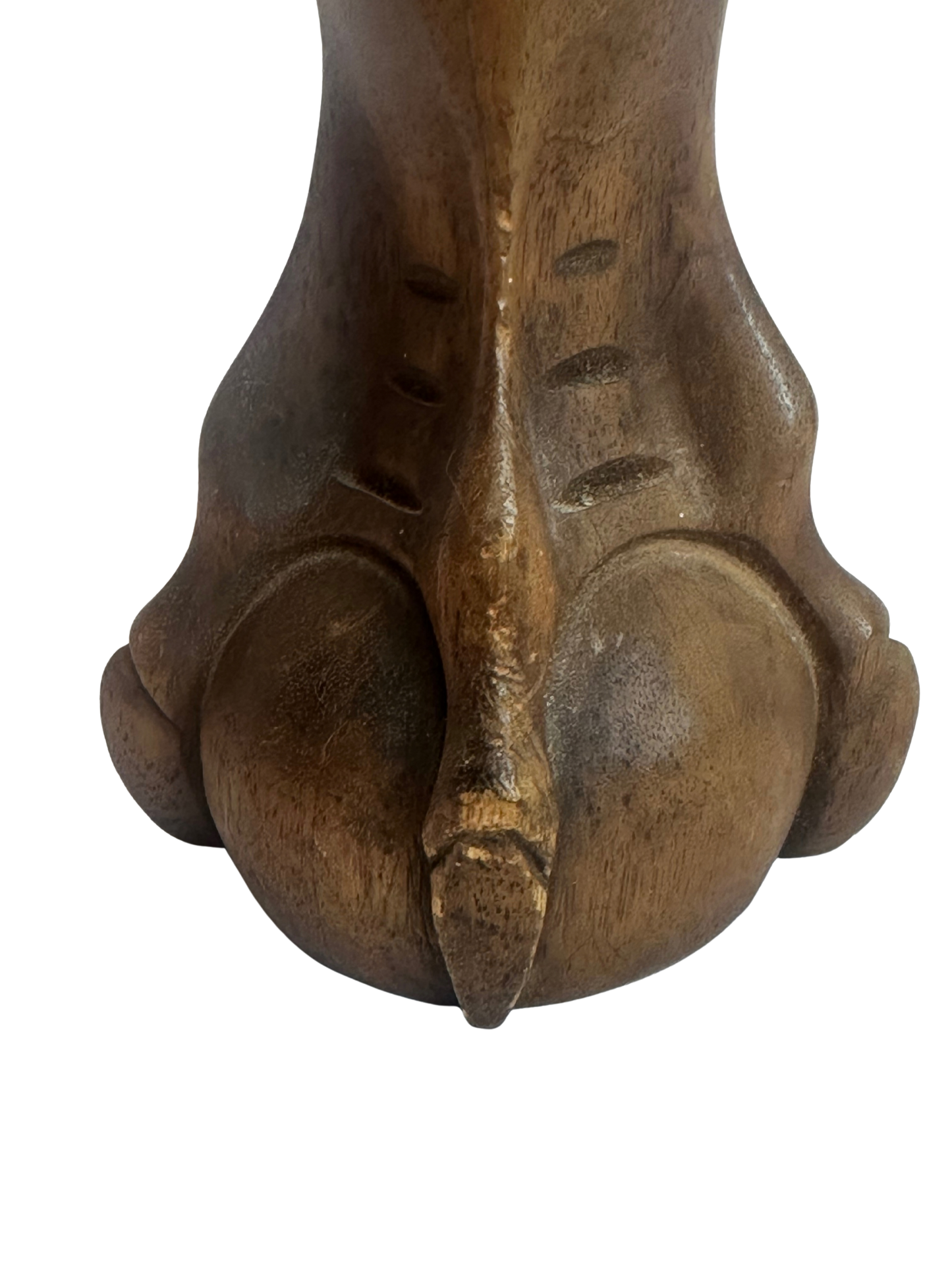 Antique Carved Wooden Furniture Fragment with Claw-and-Ball Motif