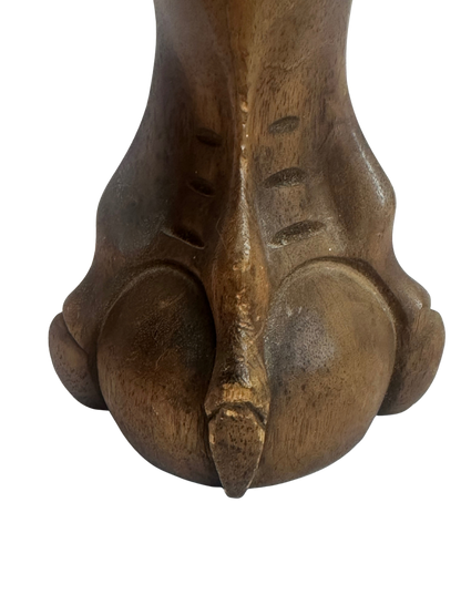 Antique Carved Wooden Furniture Fragment with Claw-and-Ball Motif