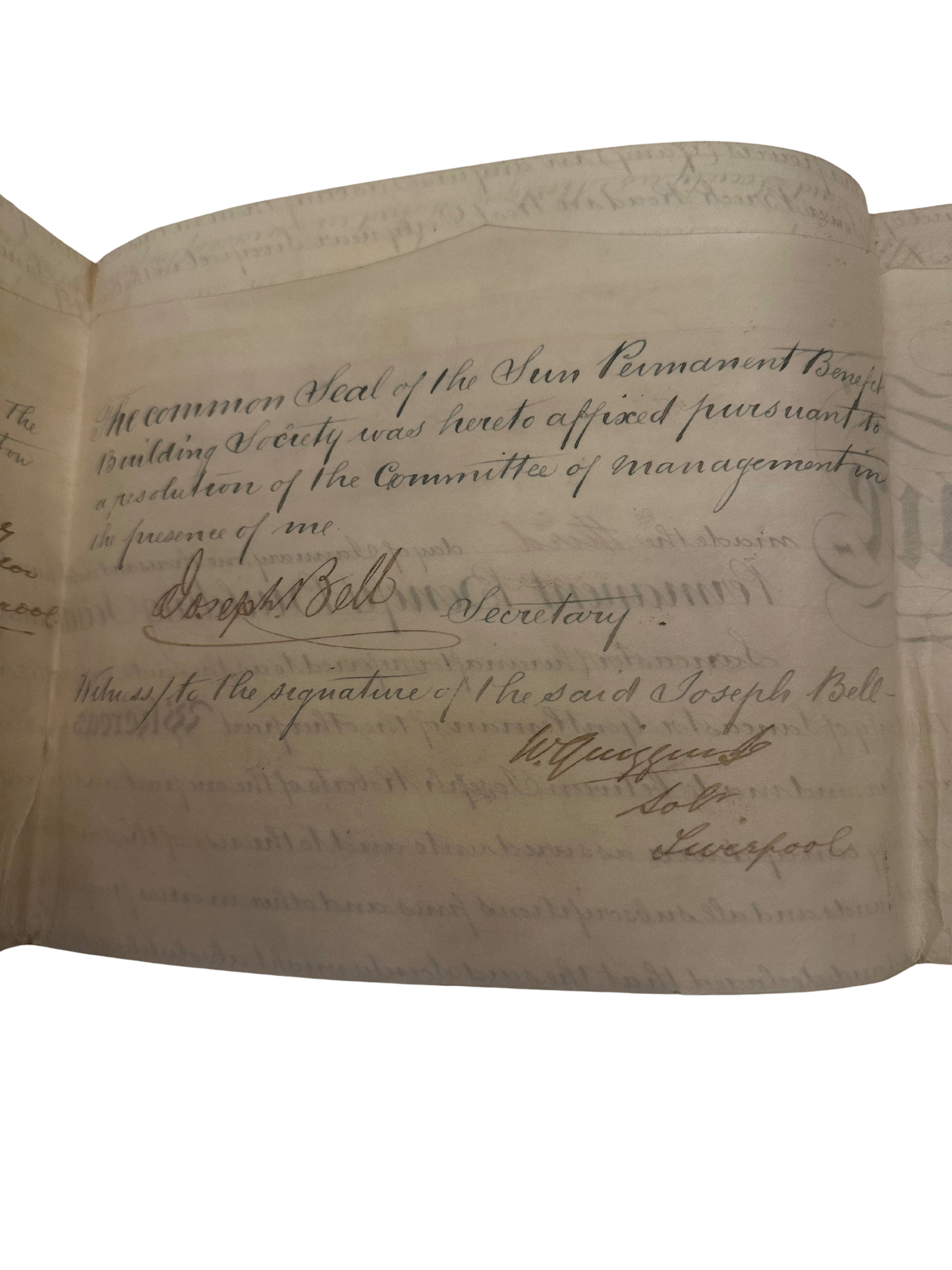 Victorian Indenture Deed — The Sun Permanent Benefit Building Society, Liverpool (1885)