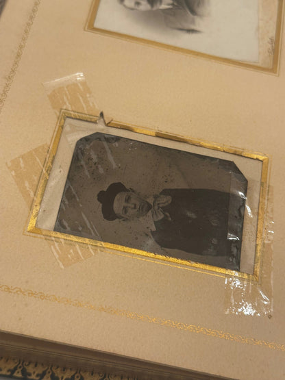 Victorian Leather Photographic Album with All Gilt Edges and Metal Clasp