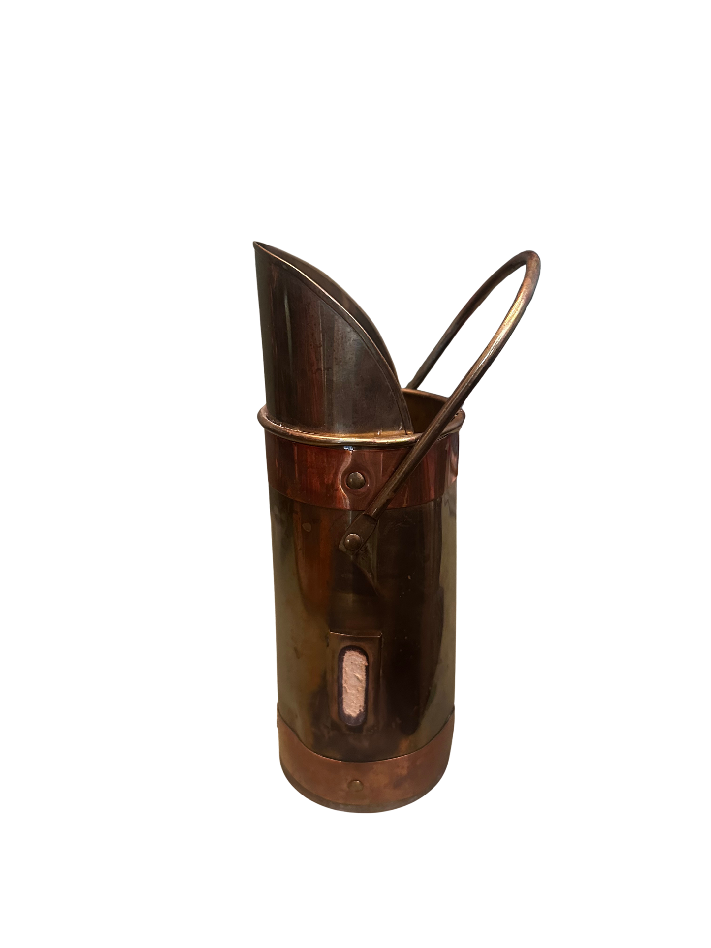 Copper and Brass Long Matchstick Holder with Handle