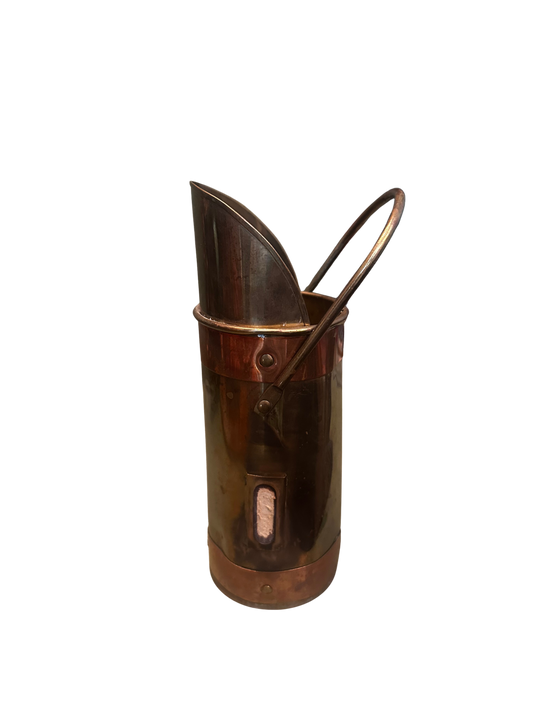 Copper and Brass Long Matchstick Holder with Handle