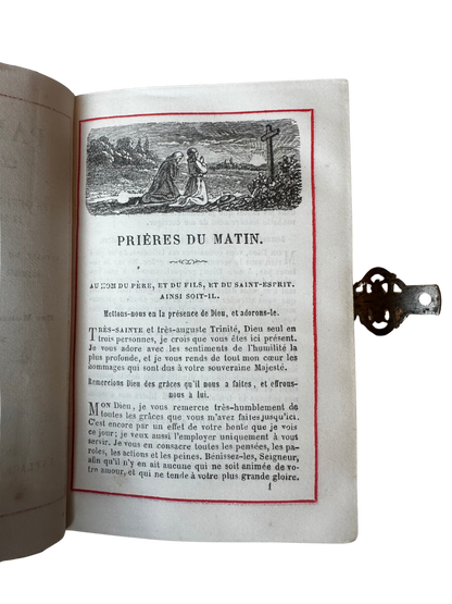 French Paroissien Romain “Édition Bijou” Prayer Book in Ivory-Toned Binding with Silver Clasp