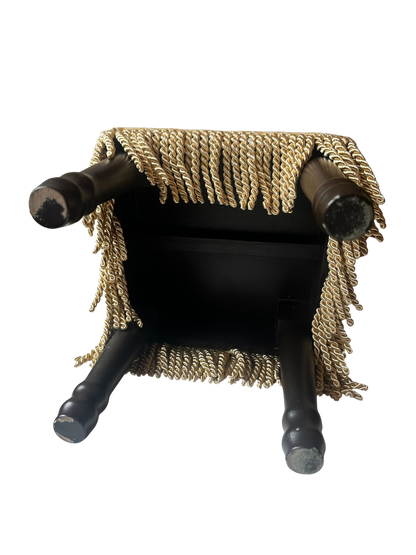 Vintage Upholstered Fringe Footstool