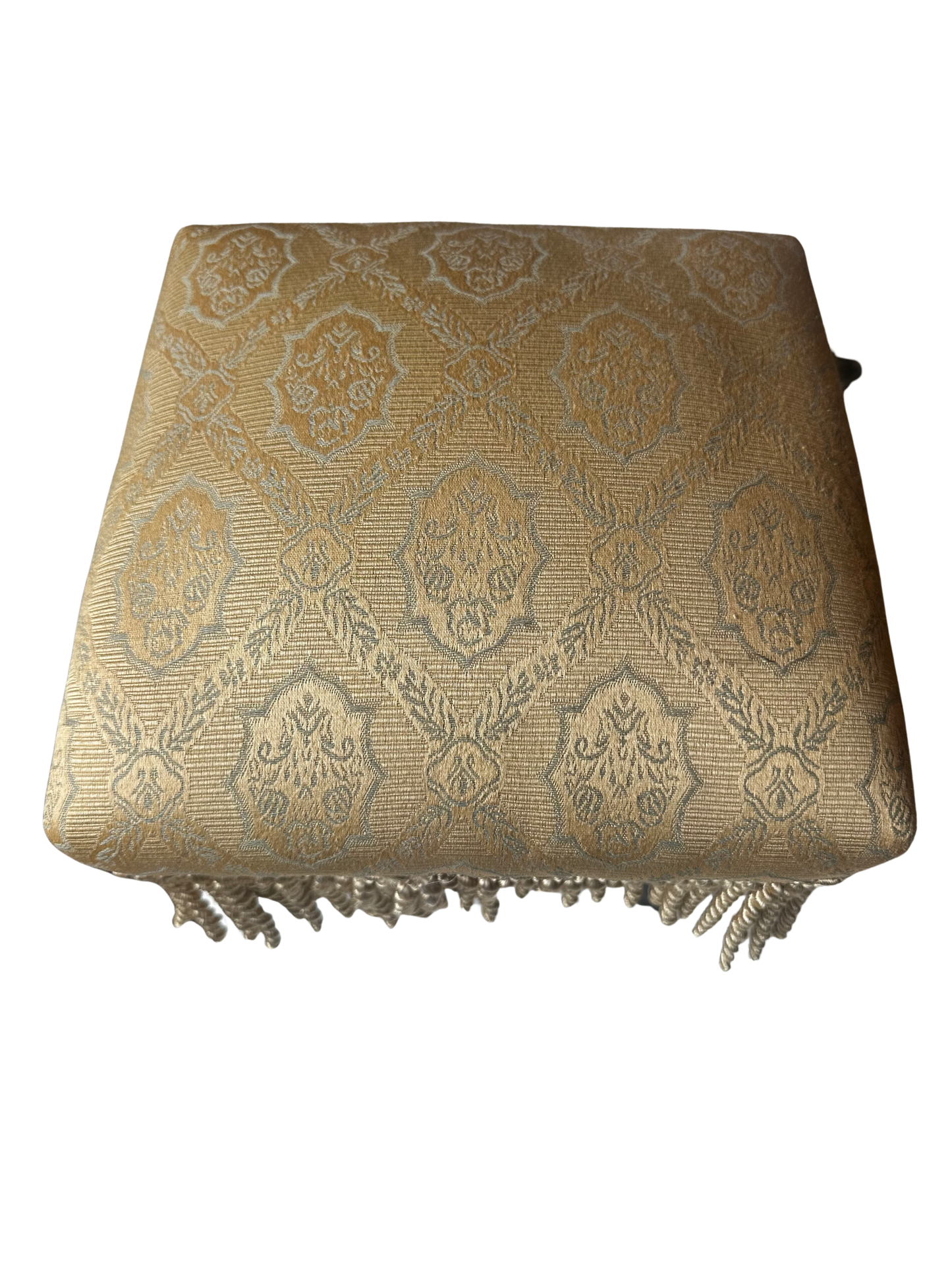 Vintage Upholstered Fringe Footstool