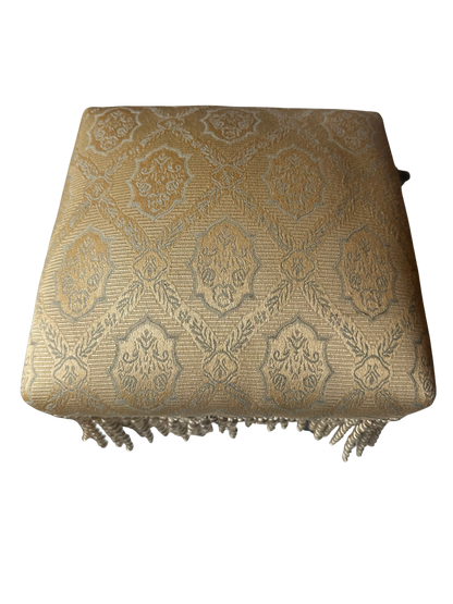 Vintage Upholstered Fringe Footstool