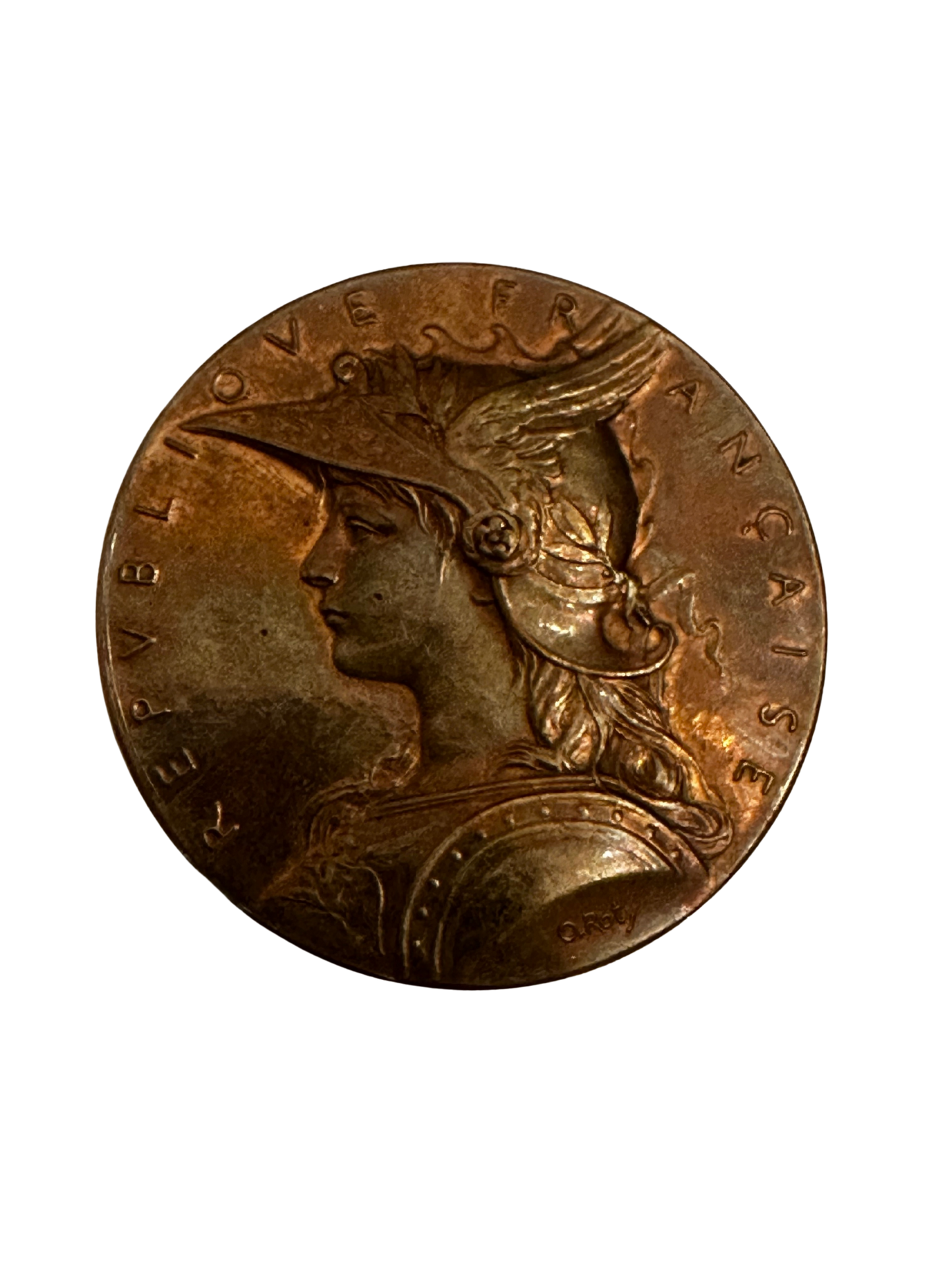 French Bronze Academic Prize Medal by Louis-Oscar Roty - Republique Francaise