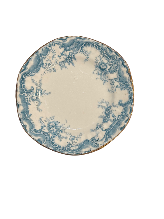 Set of Blue Toile Dessert Plates (8) - R&S "Trent"