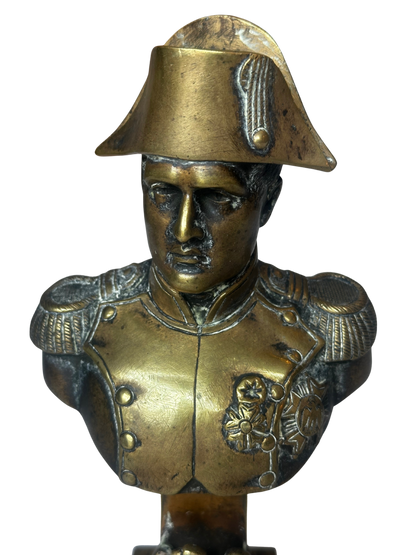 Bronze Napoleon I Statue on White Marble Base