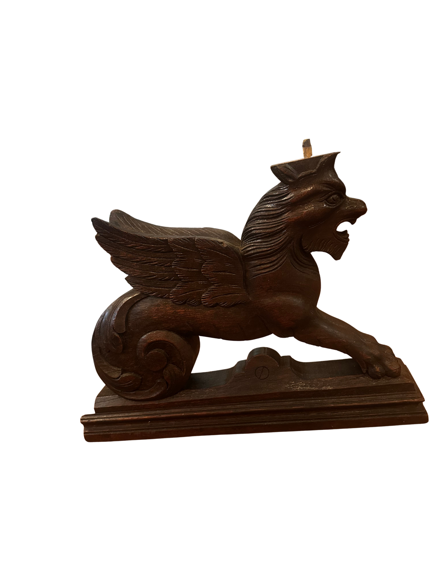 Carved Winged Griffin / Gryphon Architectural Furniture Fragment