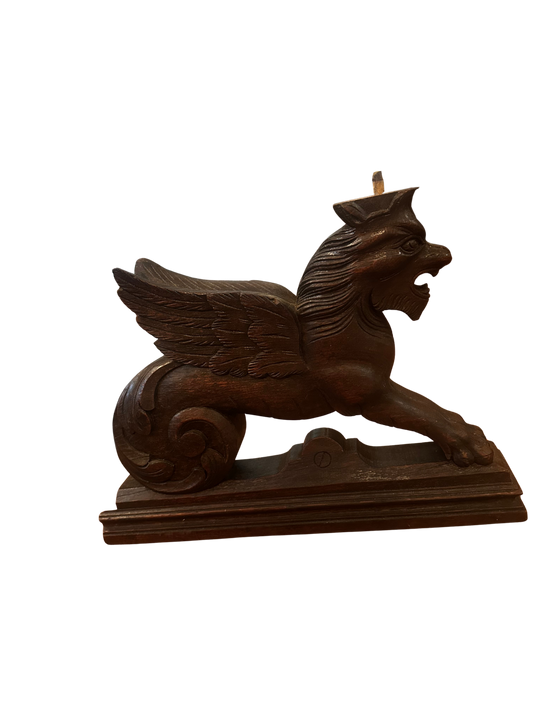 Carved Winged Griffin / Gryphon Architectural Furniture Fragment