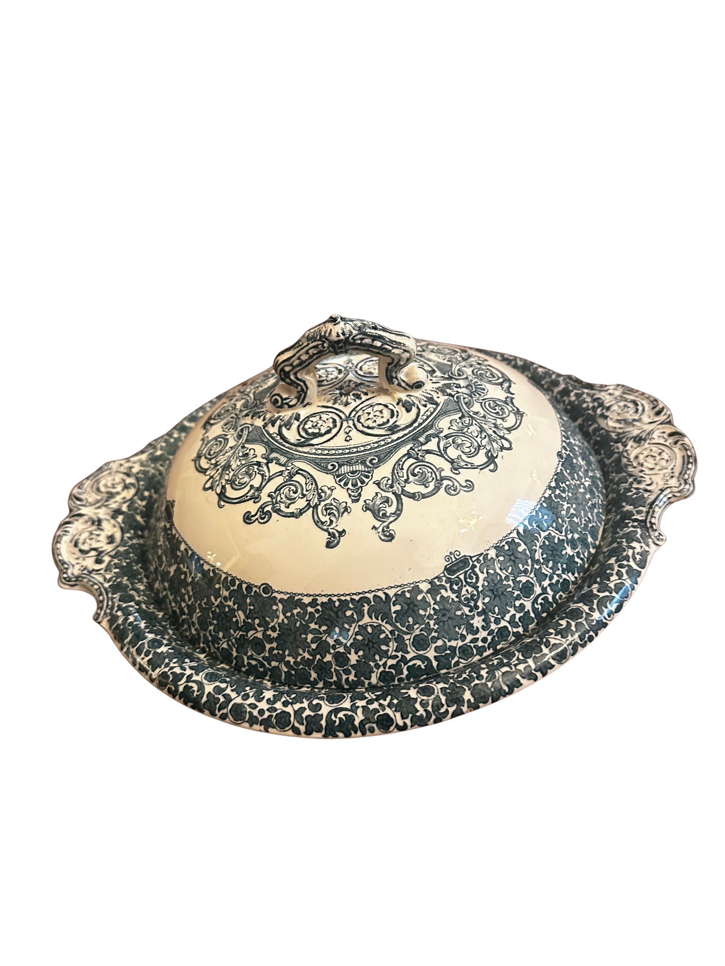 W.T. Copeland Staffordshire Transferware Covered Tureen