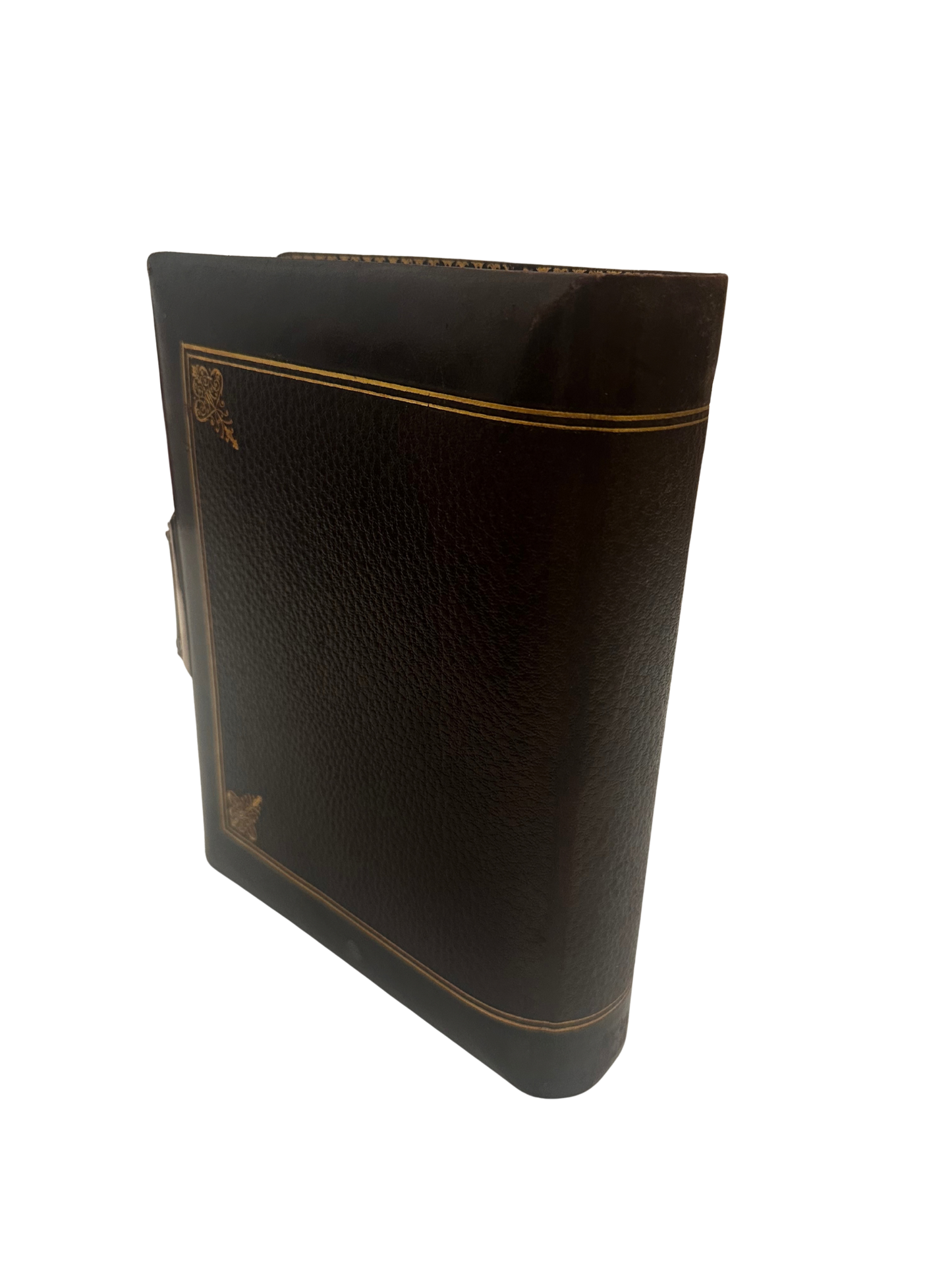 Victorian Leather Photographic Album with All Gilt Edges and Metal Clasp